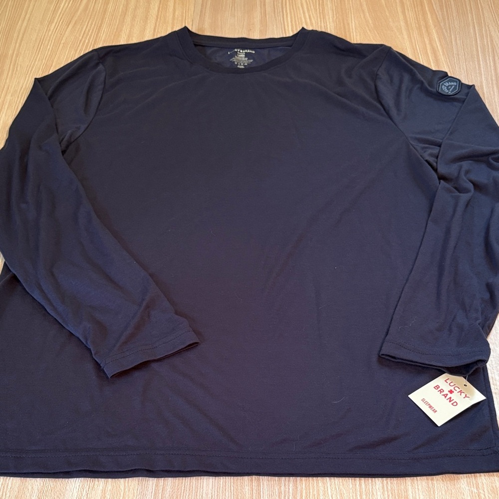 Lucky Brand sleepwear shirt long sleeve tee shirt navy